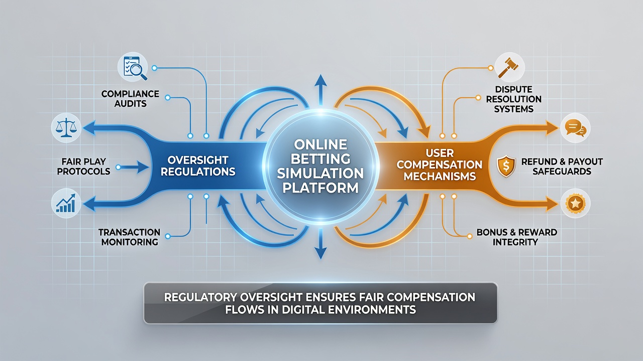 Data flows linking regulations to user payouts in simulations
