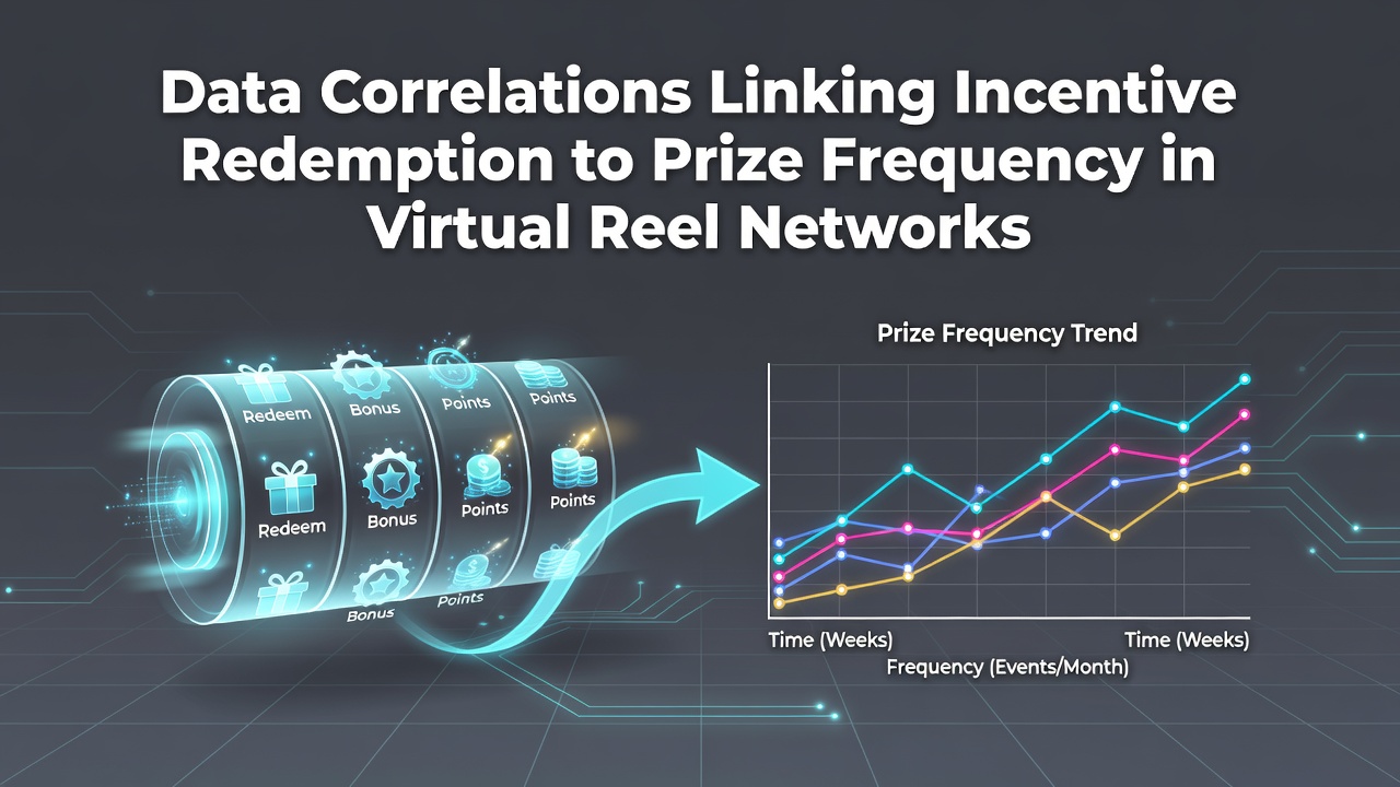 Charts displaying correlations between incentive redemptions and prize frequencies across virtual reel networks