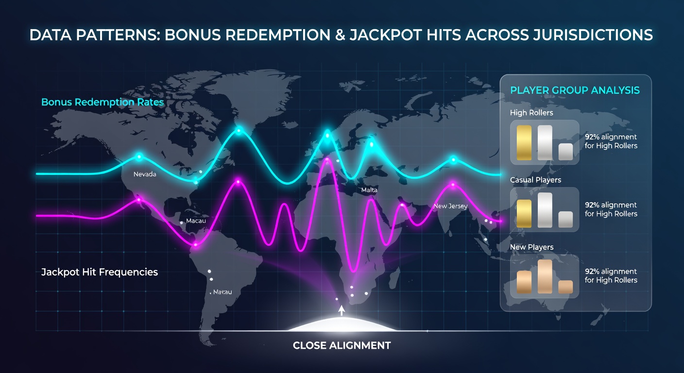 Charts displaying bonus redemption rates aligned with jackpot hit frequencies across multiple gaming jurisdictions and player demographics
