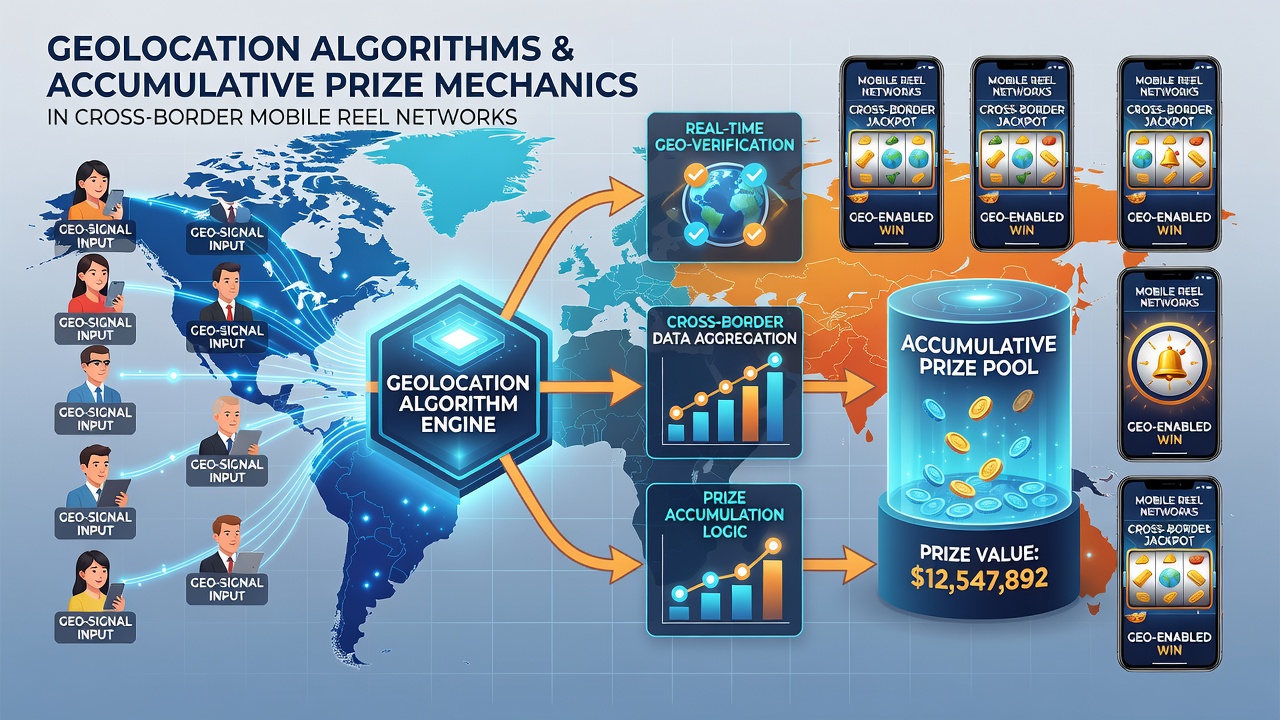 Network diagram illustrating prize pool segmentation across multiple countries via algorithmic routing