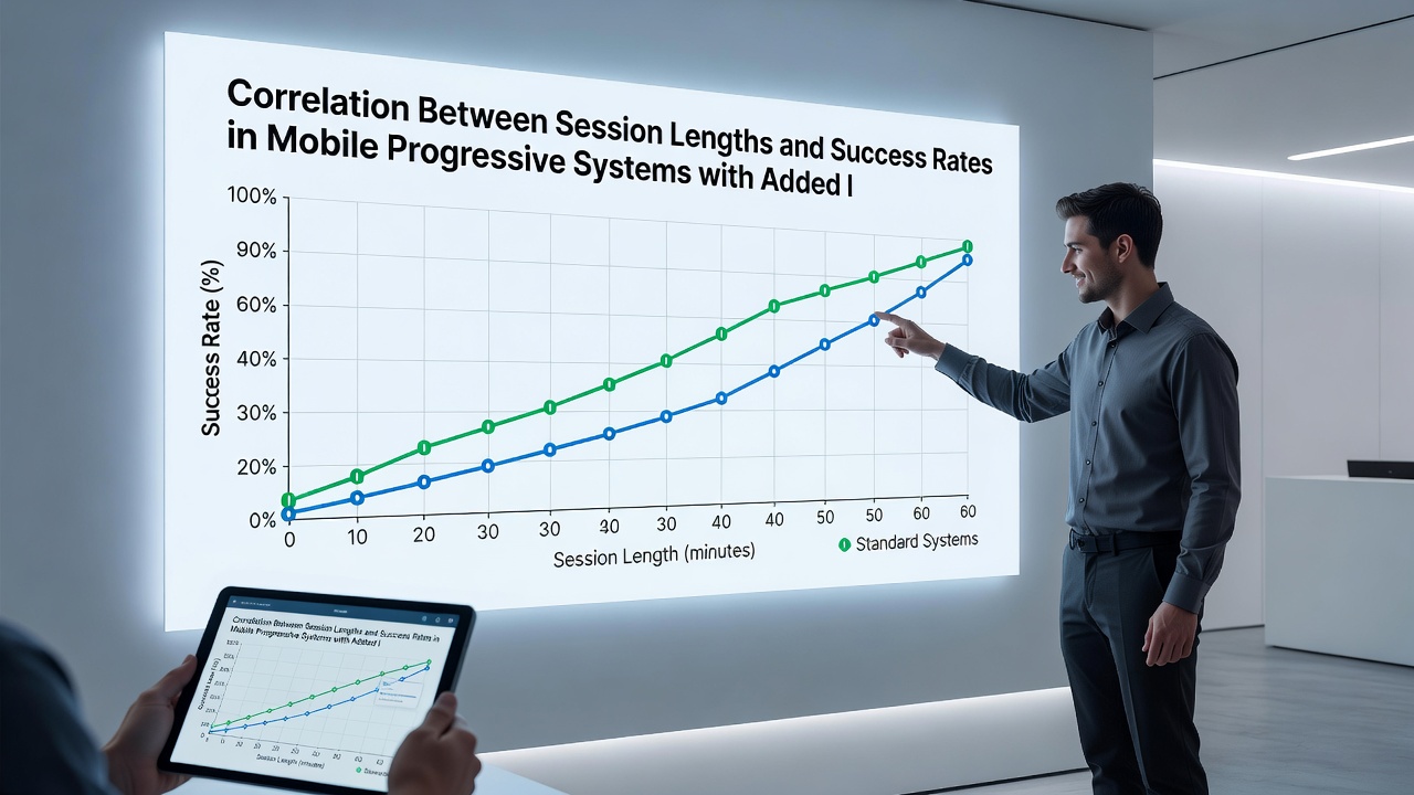 Analytics dashboard illustrating session length distributions alongside progressive jackpot hit frequencies